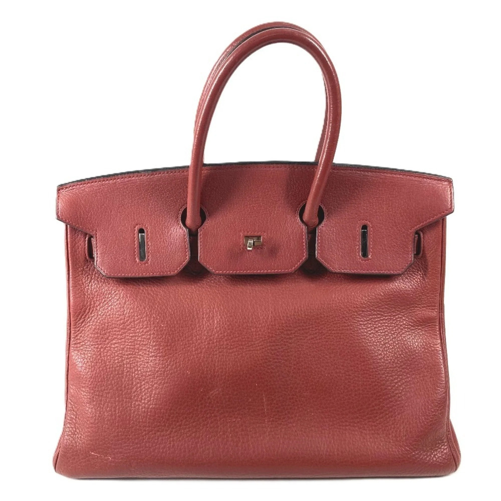 HERMES Birkin 35 Tote Bag Handbag Ardennes Men's Women's Rouge H Estimated Wi...